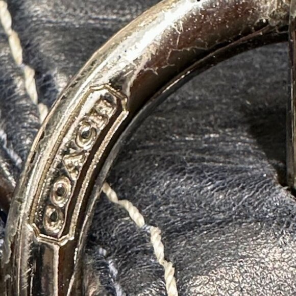 Coach #19623 Signature Legacy Canvas and Leather Messenger Bag Denim & Leather - Picture 11 of 12